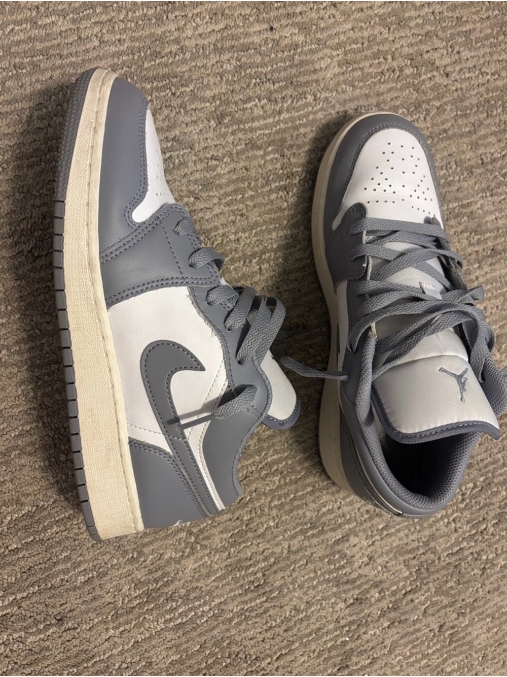 Jordan Low Top Sneakers in Gray and White *With Original Box